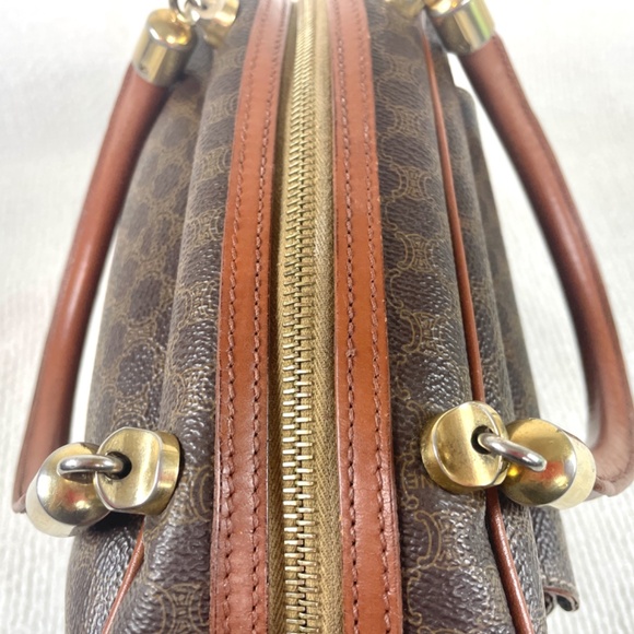 CELINE PARIS STUNNING VTG Macadam Brown Dome Satchel MC99/1 GUC W/COA - Picture 6 of 16